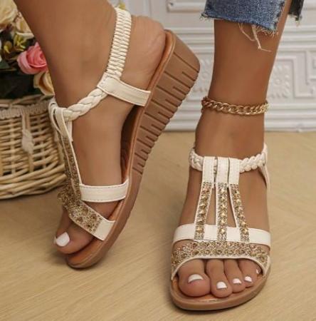 Image 1 of Women's Low Wedge Sandals.BRAND NEW