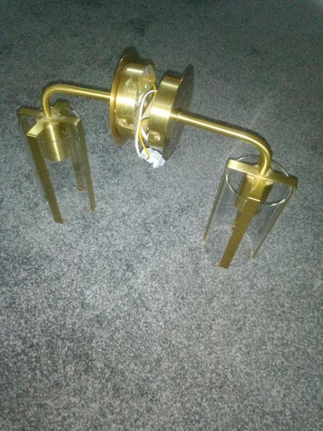 Preview of the first image of 2 Brass Effect Single Wall Lights.