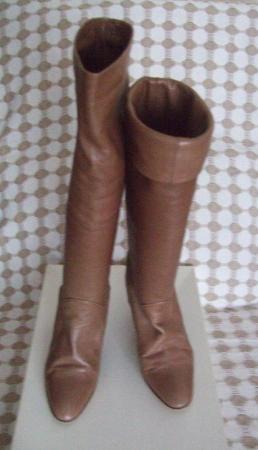 Image 2 of Italian Soft Nappa Leather Tan Boots-UK 3.5-Ottorina Bossi