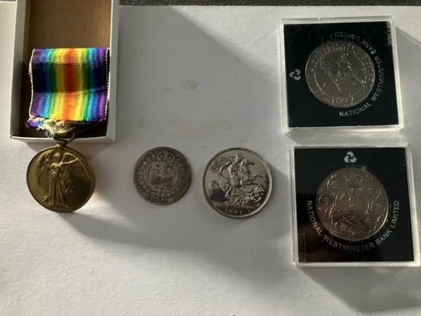 Image 2 of Coins x 4 war medal x1 silver jubilee/Queen Victoria LOOK!