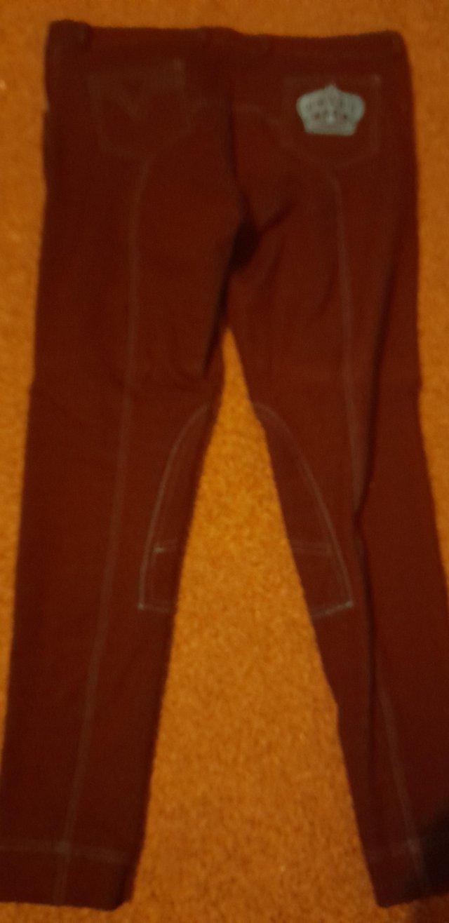 Preview of the first image of Sherwood Forest jodhpurs . Brown with turquoise  sti..