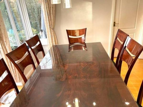 Image 3 of Kesterport Mahogany Gloss Dining Table with 8 Pietro Costant