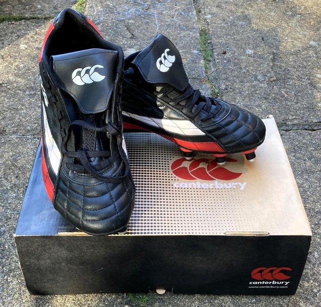 Preview of the first image of BNIB CANTERBURY RAMPAGE SI NEW RUGBY BOOTS SIZE 9 FOOTBALL.