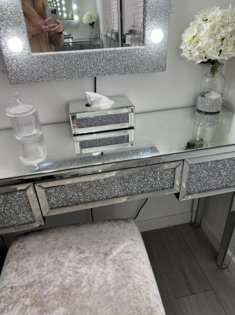 Image 1 of Glass sparkly dressing table and stool bargain