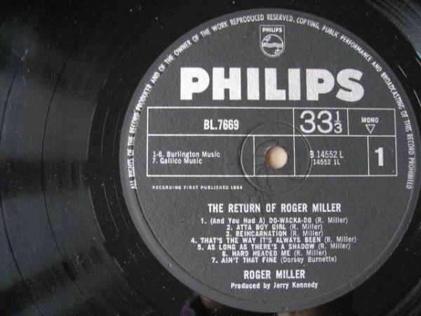 Image 2 of The Return of Roger Miller - LP Vinyl Record– Philips BL