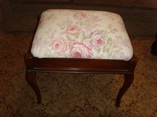 Image 2 of Antique piano stool with music compartment.