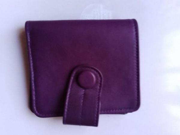 Image 2 of Mens leather wallet - Purple and perfect. Unused.