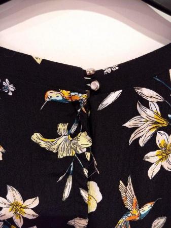 Image 11 of Wallis Black Sleeveless Summer Dress Floral Print Size 14