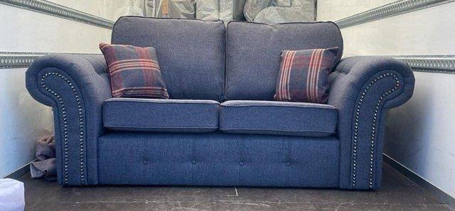 Image 1 of Oakland 3&2 sofas in dark grey fabric