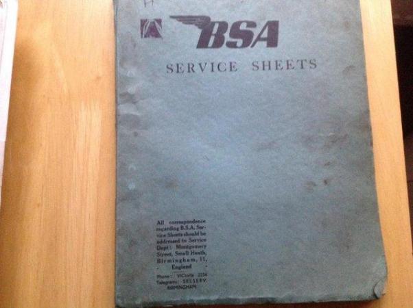 Image 1 of BSA A7 service sheets for engine and gearbox