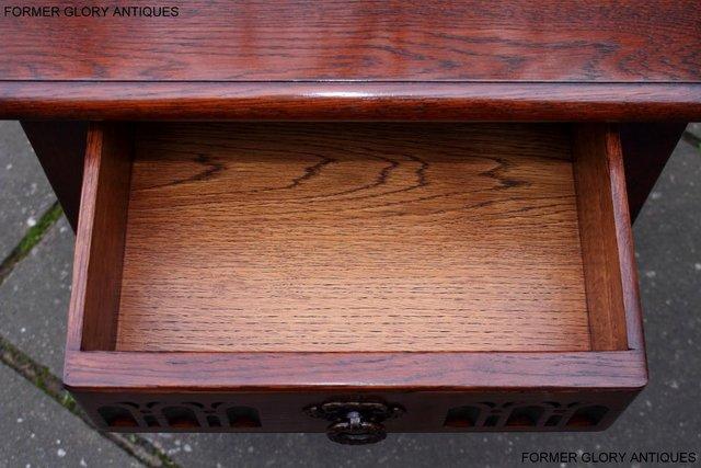Image 64 of AN OLD CHARM TUDOR BROWN CARVED OAK BEDSIDE PHONE LAMP TABLE