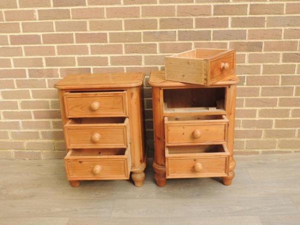 Image 4 of Pair of Welsh Pine Bedside Tables on Bun Feet (UK Delivery)