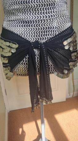Image 2 of Belly dance hip scarf. Full of jingling coins.