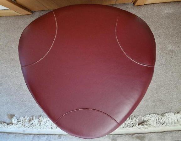 Image 2 of Leather stylish foot rest in red by Poltromec Italia