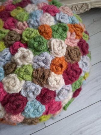 Image 4 of Marks & spencers m&s crochet flowers pouffe used RRP £145