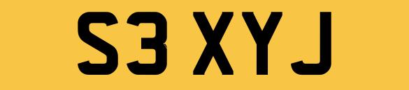 Preview of the first image of S3XYJ SEXY Number Plate Private Personalised Registration.