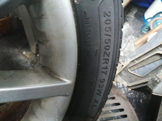 Preview of the first image of megane spare alloy wheel tyre and wheel good.