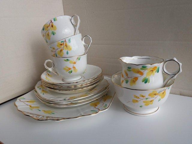 Preview of the first image of Vintage Tea Set Primrose Yellow gilded.