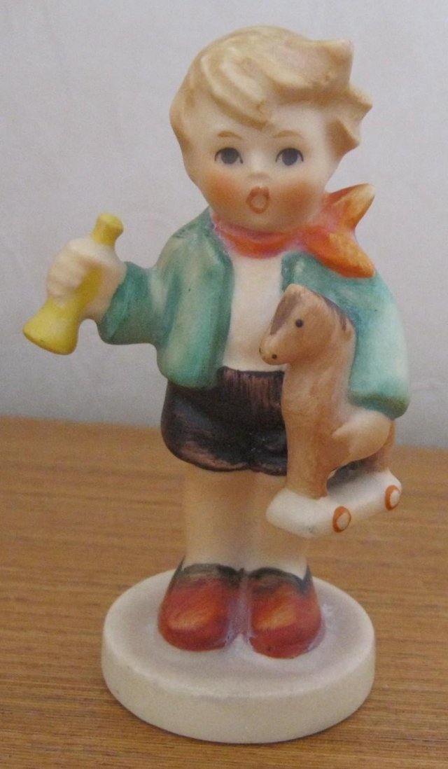 Preview of the first image of Vintage M J Hummel Figure - Boy with Horse. 9cm tall.