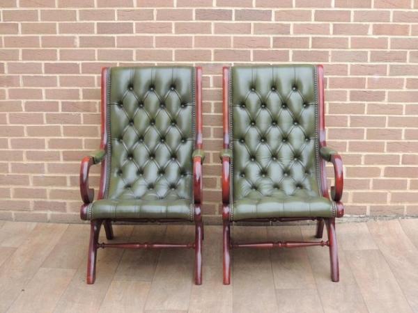 Image 1 of Pair of Chesterfield Slipper Chairs (UK Delivery)