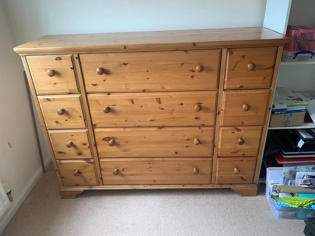 Preview of the first image of Solid pine chest of drawers.