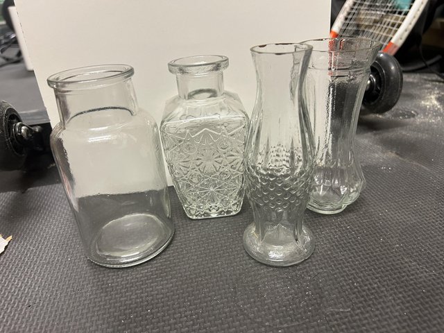 Preview of the first image of Assorted vintage wedding decor vases.