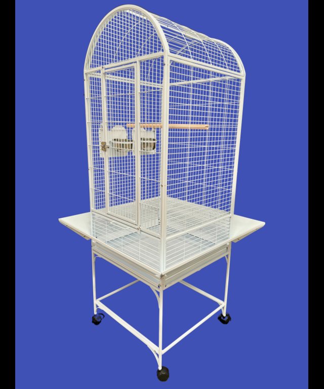 Preview of the first image of Parrot-Supplies Alabama Dome Top Parrot Cage White.