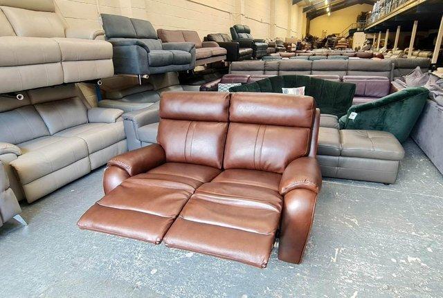 Image 10 of La-z-boy Winchester brown leather manual 2 seater sofa