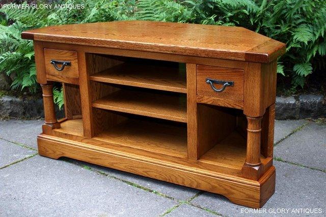 Image 75 of AN OLD CHARM FLAXEN OAK CORNER TV CABINET STAND MEDIA UNIT