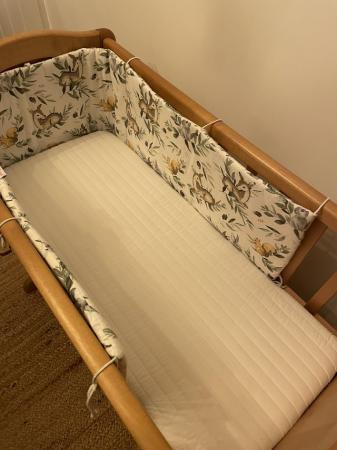 Image 2 of Wooden swing baby crib with mattress like on the pictures