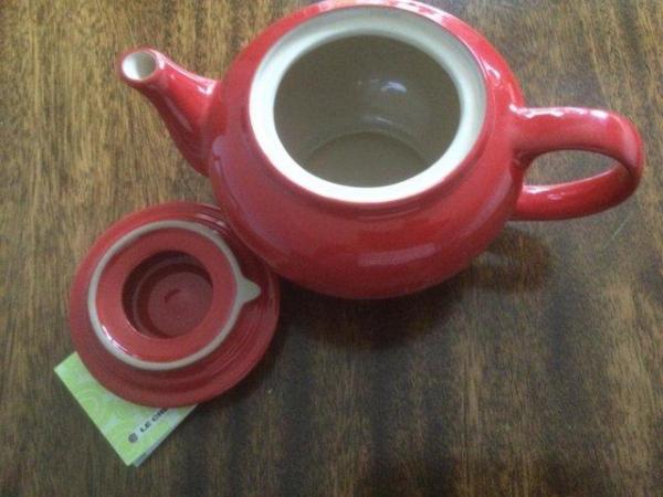 Image 2 of Le Creuset classic red teapot brand new.
