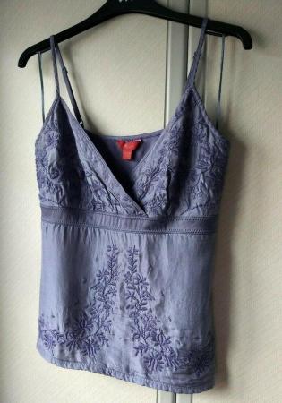 Image 3 of Women's Monsoon Silk Embroidered Summer Cami Top Purple 12