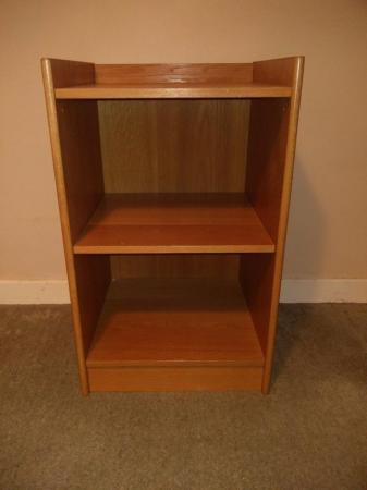 Image 1 of BED SIDE TABLE - 2 OPEN SHELVES. MID OAK COLOUR LOWER PRICE