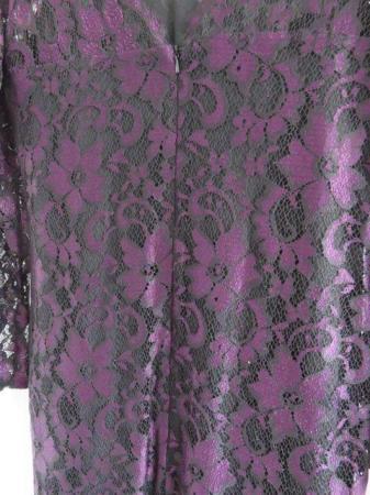 Image 2 of Wallis lace cocktail dress in grape size 14