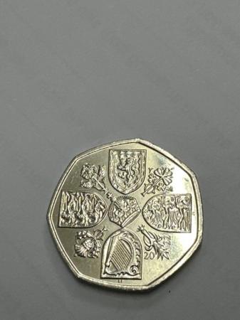 Image 2 of King charles 3 rd rare 50 pence coin.