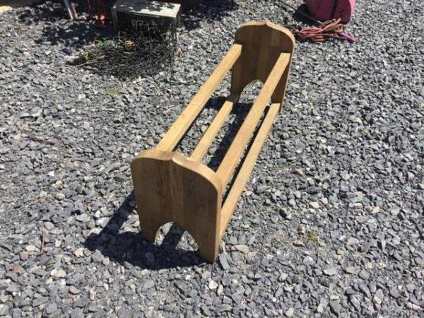 Image 2 of Solid oak shoe rack I. A gothic type style