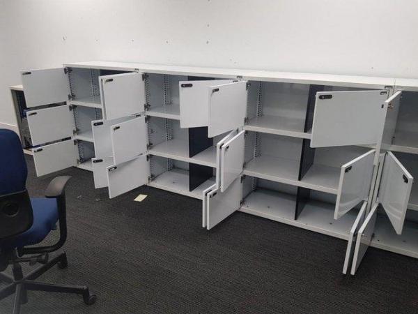 Image 3 of White 6-compartment office combination metal locker
