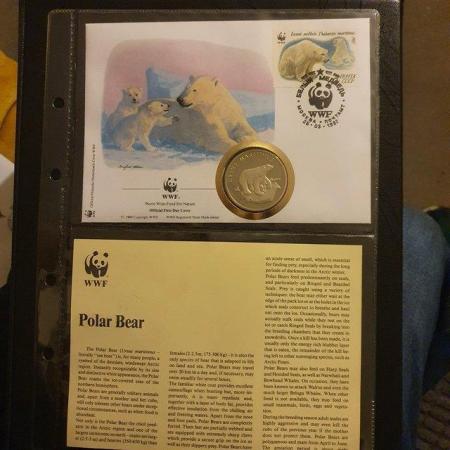 Image 2 of WWF 30th Anniversary Medal/FDC Coin/Stamp Set Polar Bear