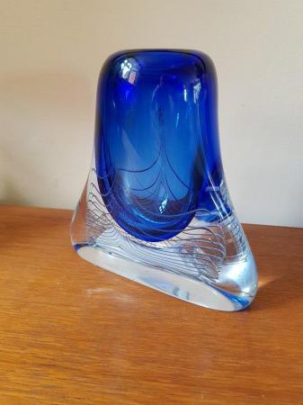 Image 2 of Vintage hand blown polish art glass vase adam jablonski