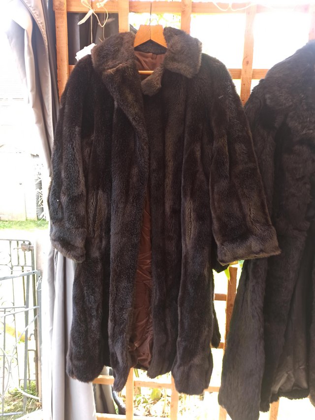 Preview of the first image of Faux fur coat vintage 1960s/70s.