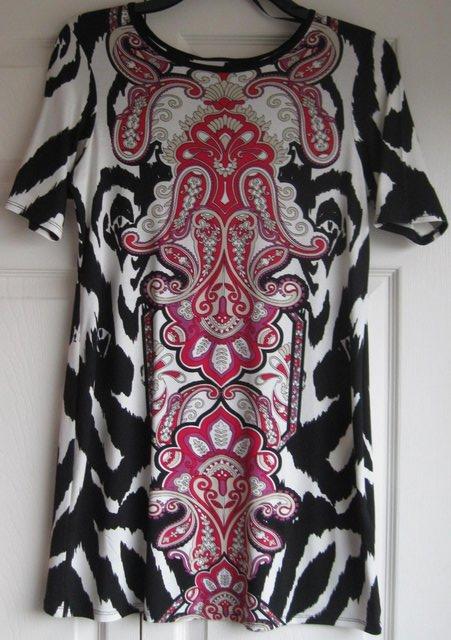 Preview of the first image of NEW Short Dress or Tunic Top with short sleeve, size 12.
