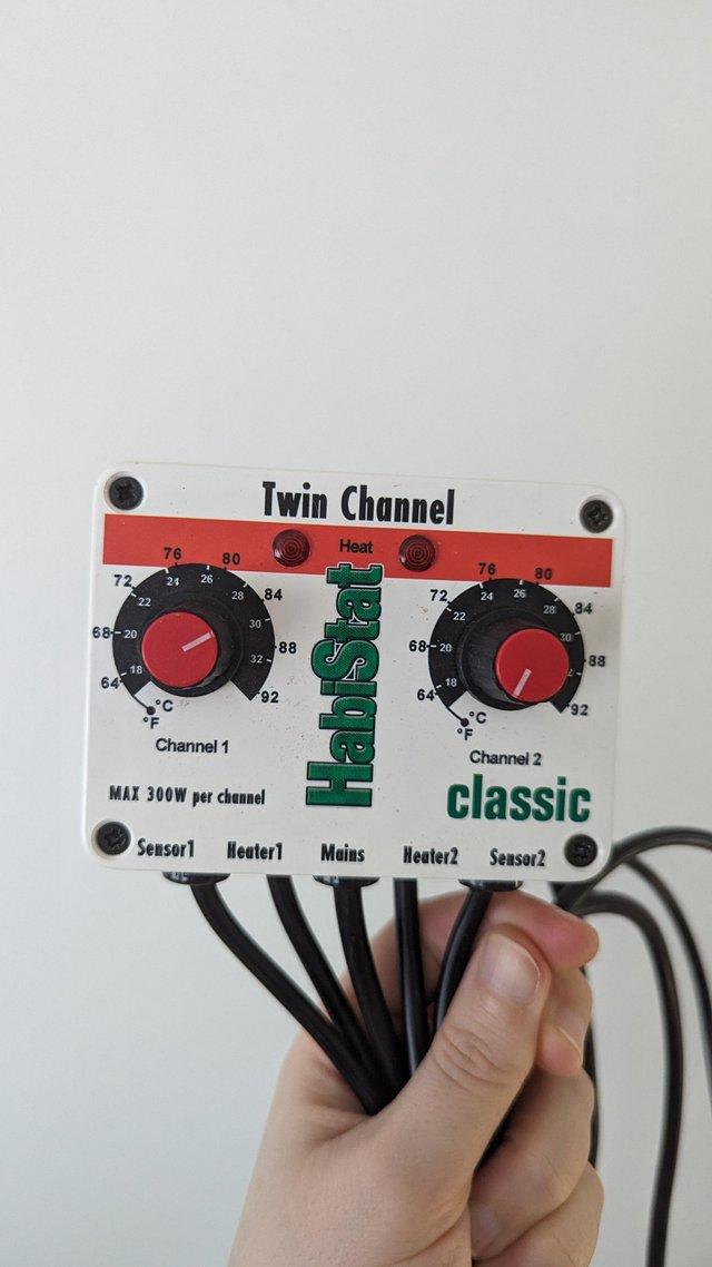 Preview of the first image of Habistat twin channel thermostat.