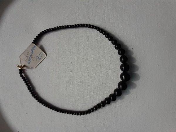 Image 1 of Black Gemstone Necklace Hallmarked