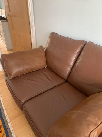 Image 3 of Leather sofa - Next - brown