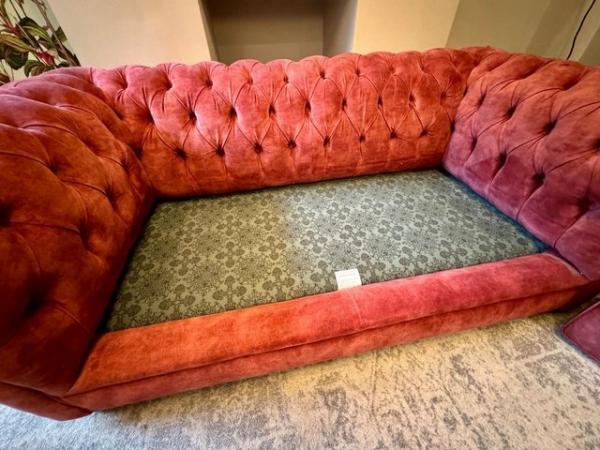Image 3 of Chesterfield Sofa in vintage velvet, 2yrs old