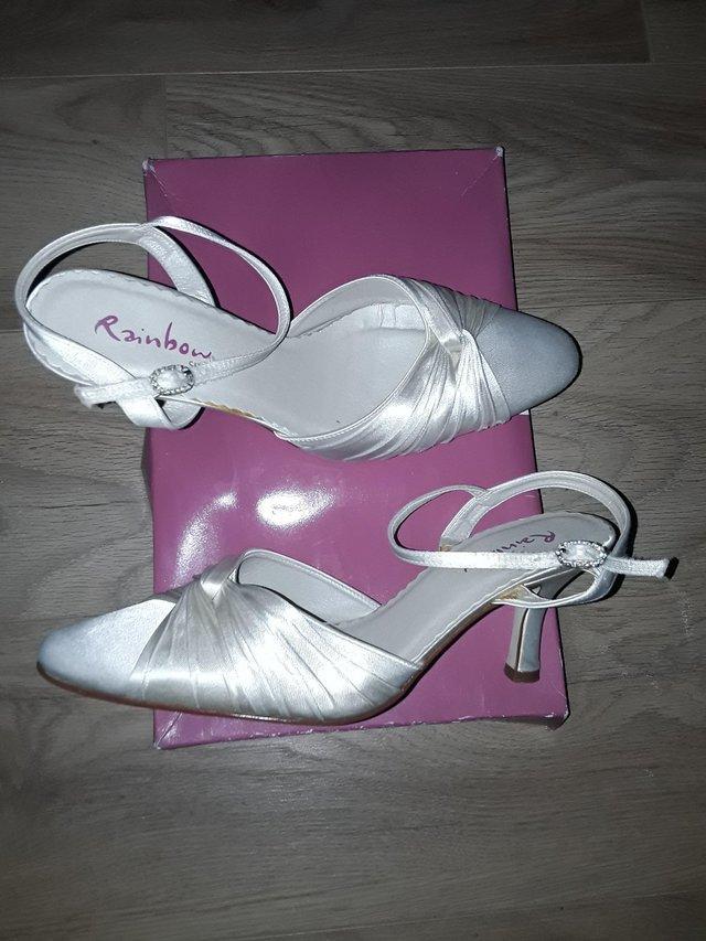 Preview of the first image of LADIES BRIDAL SHOES IN CREAM COLOURED SATIN.