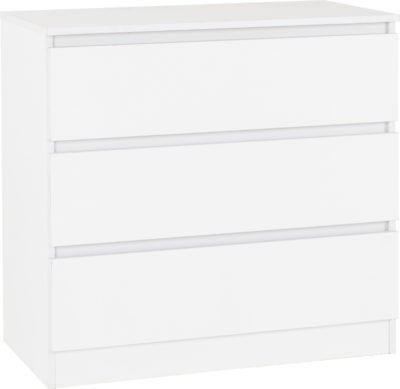 Preview of the first image of MALVERN 3 DRAWER CHEST - WHITE  Assembled Sizes W x D x H (M.