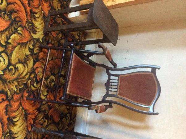 Image 1 of Victorian folding chair in original fabric