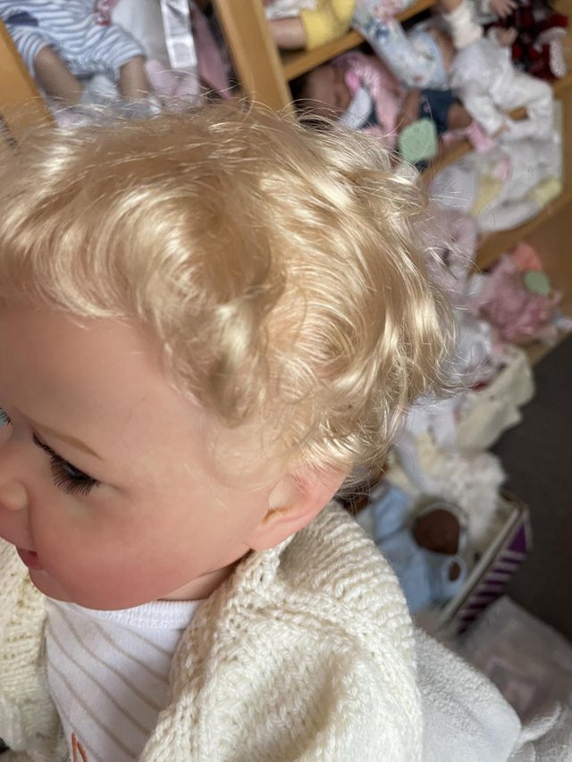 Preview of the first image of Cheeky chappy smiling Little Tim baby reborn doll.