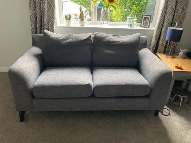 Preview of the first image of Next Petrol Blue 2 Seater Sofa.